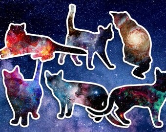 Space Cat Sticker Pack, Cat Stickers, Space Stickers