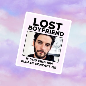 Sticker petit ami perdu Ben Barnes, sticker pour ordinateur portable, cadeau de fan, produits dérivés Ben Barnes, vinyle autocollant imperméable Ben Barnes