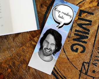 Marcador de Páginas Keanu Reeves, Suporte de Páginas Laminado Brilhante, Presente para Leitores