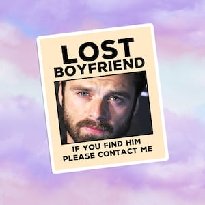 Sebastian Stan Lost Boyfriend Sticker, Laptop Decal, Fan Gift, Sebastian Stan Merch, Glossy Vinyl Sebastian Stan Waterproof Sticker