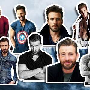 Chris Evans Stickers, Waterproof, Glossy Vinyl Stickers, Chris Evans Sticker Set, Chris Evans Tumbler Decal, Chris Evans Decal