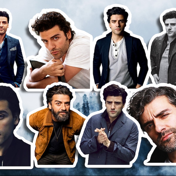 Stickers Oscar Isaac, stickers imperméables en vinyle brillant, lot d'autocollants Oscar Isaac, gobelet Oscar Isaac, stickers bouteille d'eau, sticker pour ordinateur portable