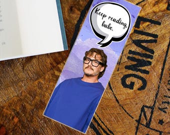 Pedro Pascal Bookmark, Glossy Laminated Book Page Holder