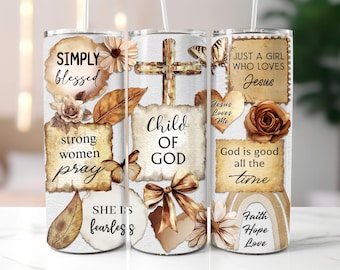 Christian Tumbler Wrap PNG: boho bijbelvers sublimatieontwerp (digitale download)