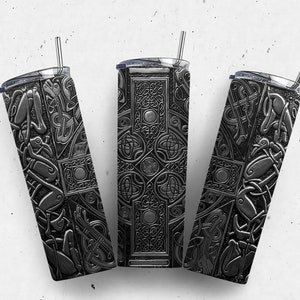 Viking Cross Symbol Celtic 20 Oz Skinny Sublimation Tumbler Wrap Digital Design PNG File Download