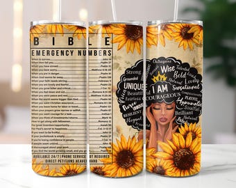 Black Queen I Am Affirmations 20 OZ Skinny Tumbler Design - Straight & Tapered Sublimation Wrap Design - Tumbler PNG - Wrap Template