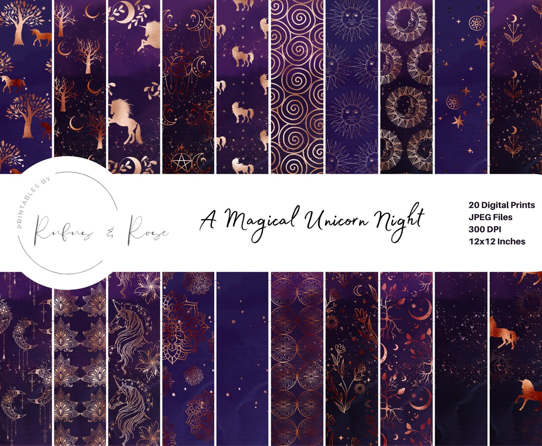 Magical Unicorn Digital Download Unicorn Scrapbook Paper - Etsy