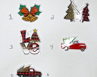 Resin Flatback for Hair Bows Planar Resin Crafts Custom Resin for DIY Phone Decorations Christmas Truck Christmas Tree Bells Christmas Love