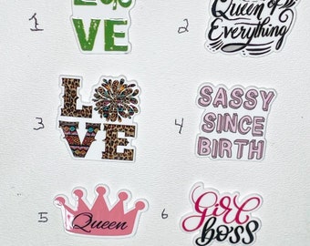 Resin Flatback for Hair Bows Planar Resin Crafts Custom Resin for DIY Phone Decorations Queen Sassy Love