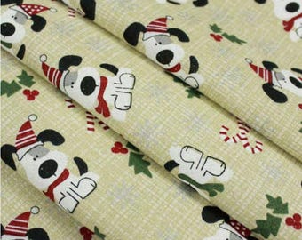 I Woof You Christmas Cotton Fabric Yardage by the half yard Sewing