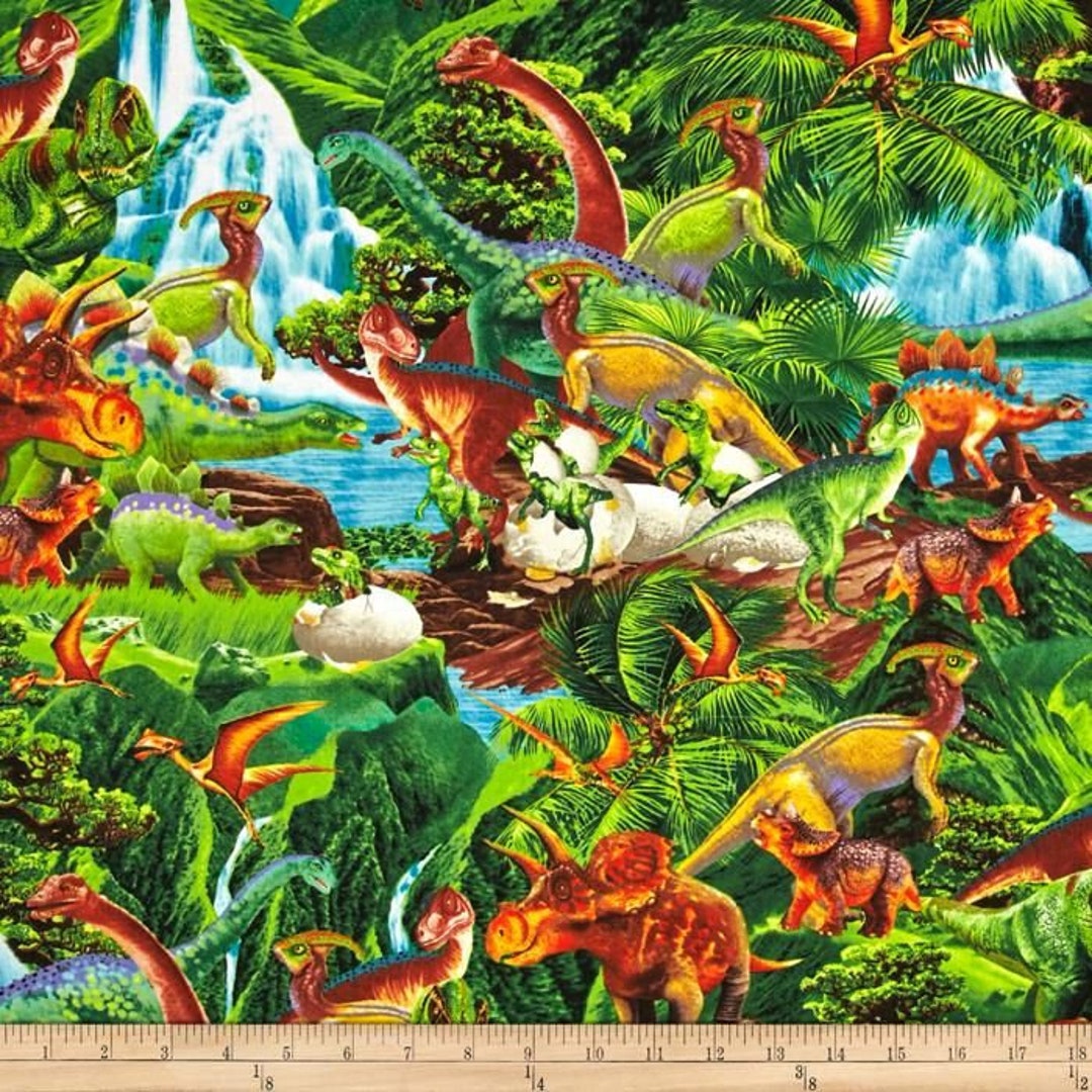 Dinosaur Fabric Yardage by the Half Yard Timeless Treasure Sewing Kids ...
