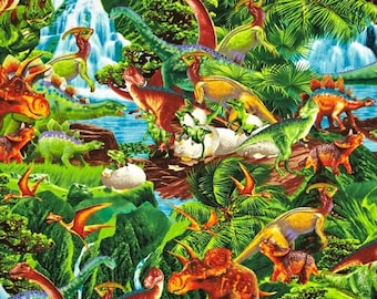Dinosaur Fabric Yardage by the half yard Timeless Treasure Sewing Kids