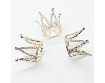 Metal Rhinestone Crowns for Hair Bows Crafts Dress bows Costumes Baking Cabochons for DIY Phone Decor Queen Royalty