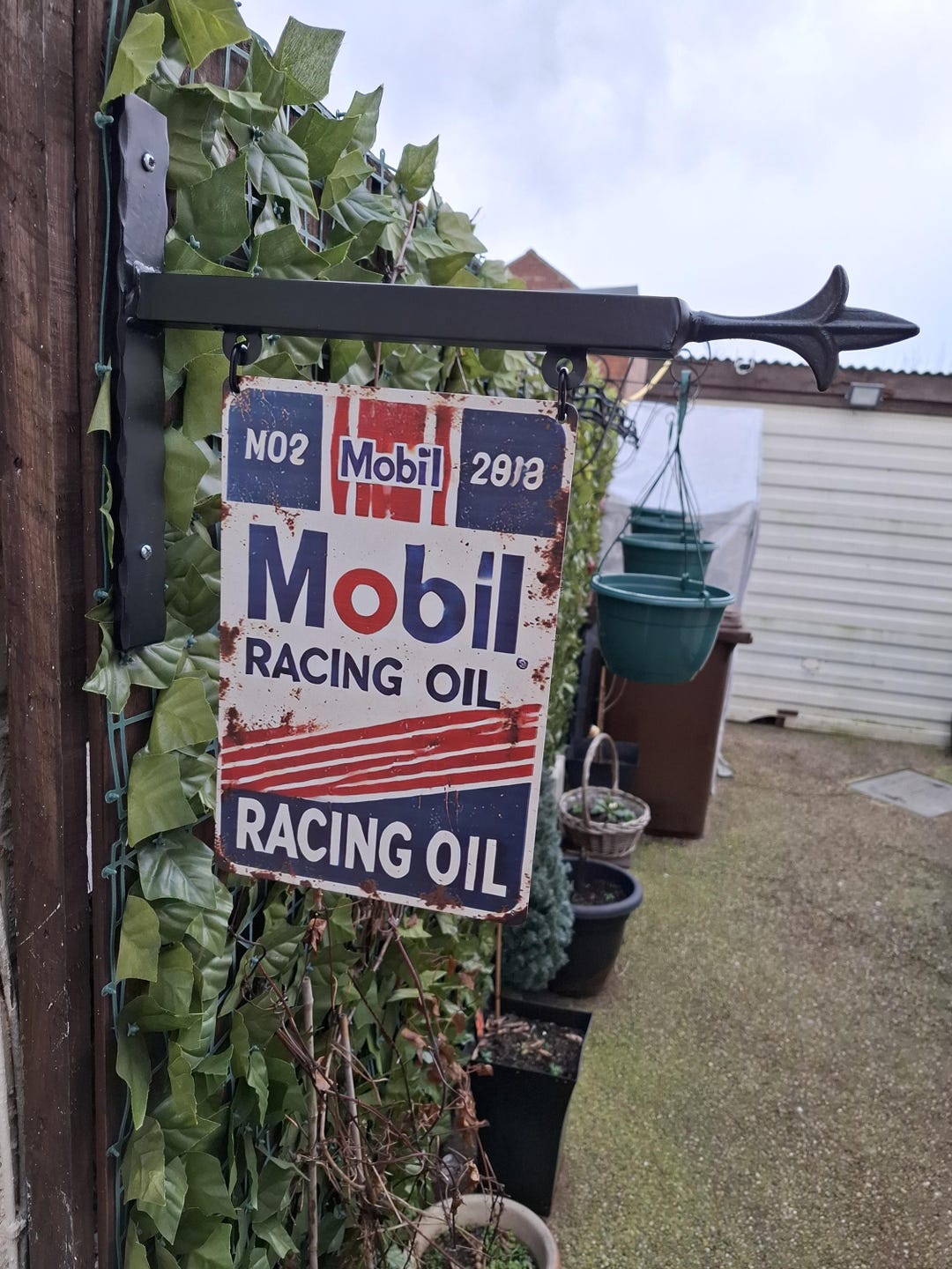 Retro Mobil Oil Metal Sign and Bracket - Etsy UK