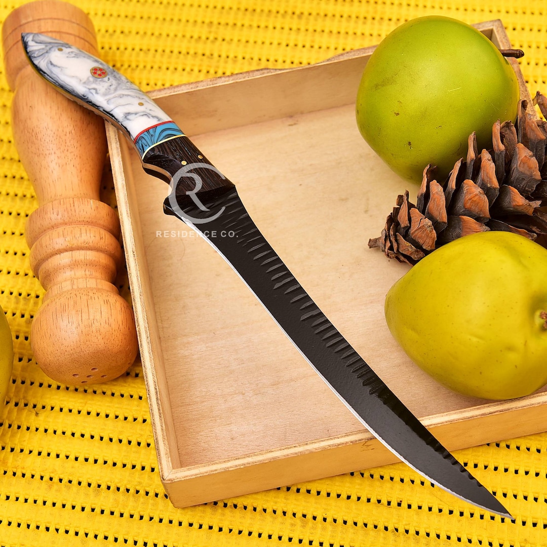 Carbon Steel Fillet Fishing Knife, Handmade Fillet Knife, Kitchen Knife