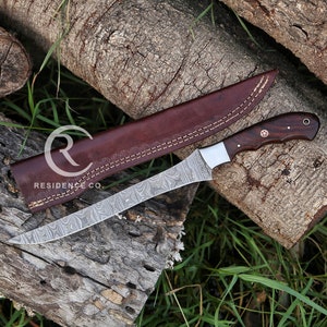 Damascus steel Fillet Fishing Knife, Handmade Damascus Fillet knife, kitchen knife , bbq Knife , steak knife , chef knife , gifts for him