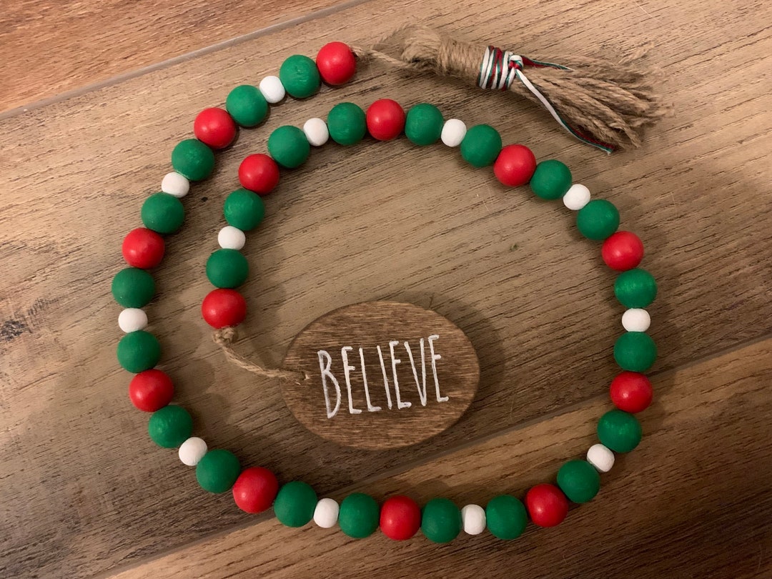 Wooden Beaded Garlandtier Tray Etsy