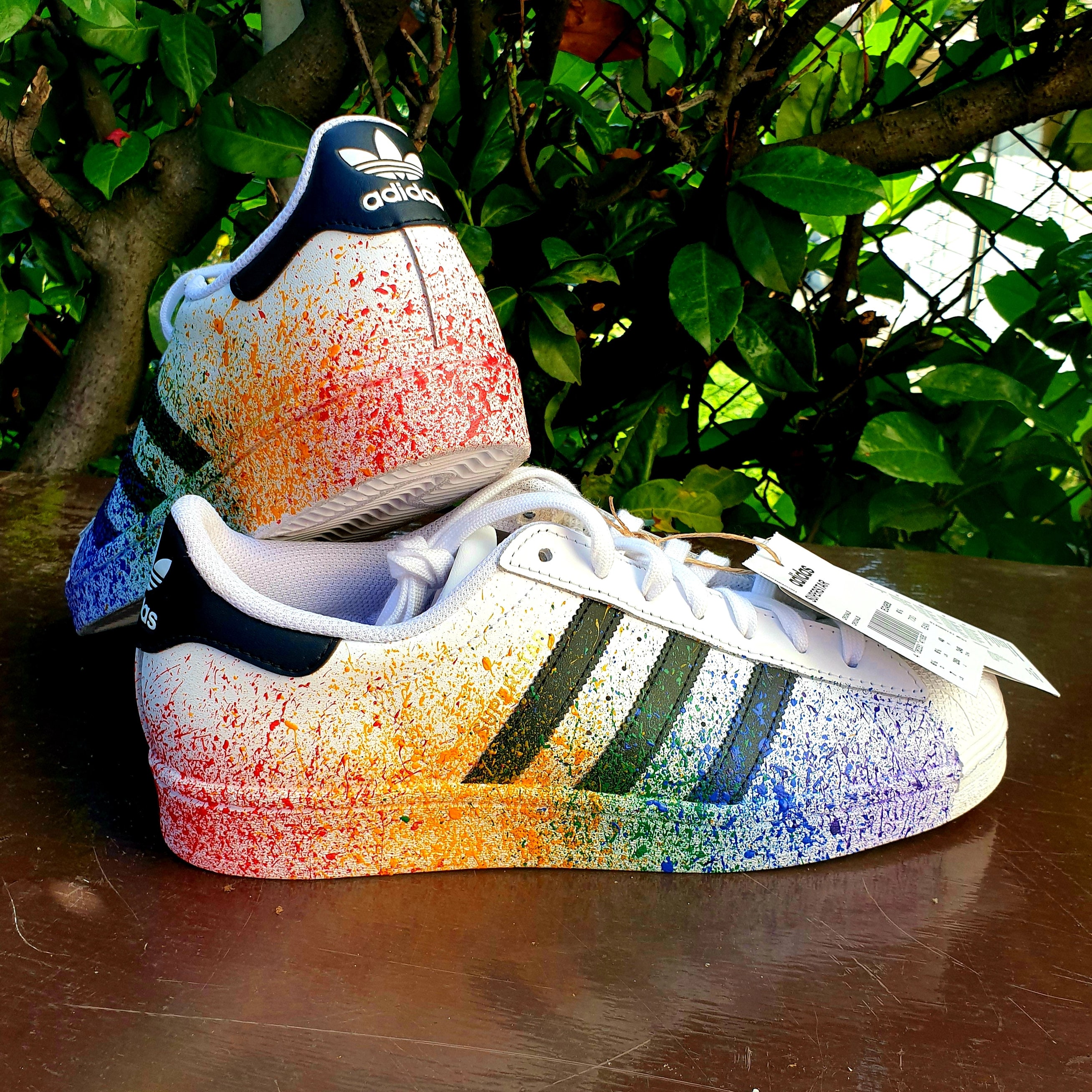 Colore Arcobaleno Splash Personalizzato Adidas Superstar - Etsy