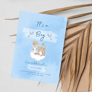 Precious Moments  Baby shower invitation for Boys