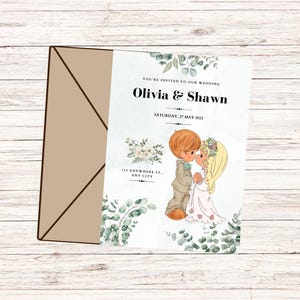 Precious Moments wedding invitation