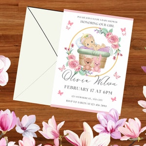 precious moments baby girl baby shower invitation