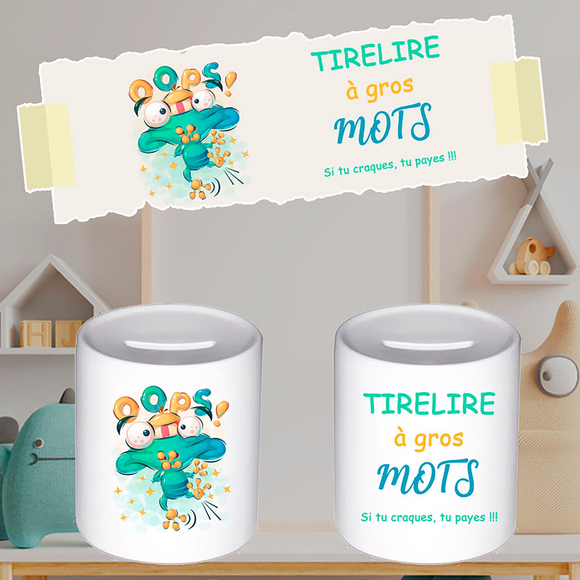 Tirelire à Gros Mots Oops Rigolo