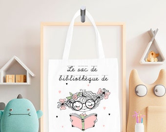 Tote Bag Enfant Personnalisé Bibliothèque Fille