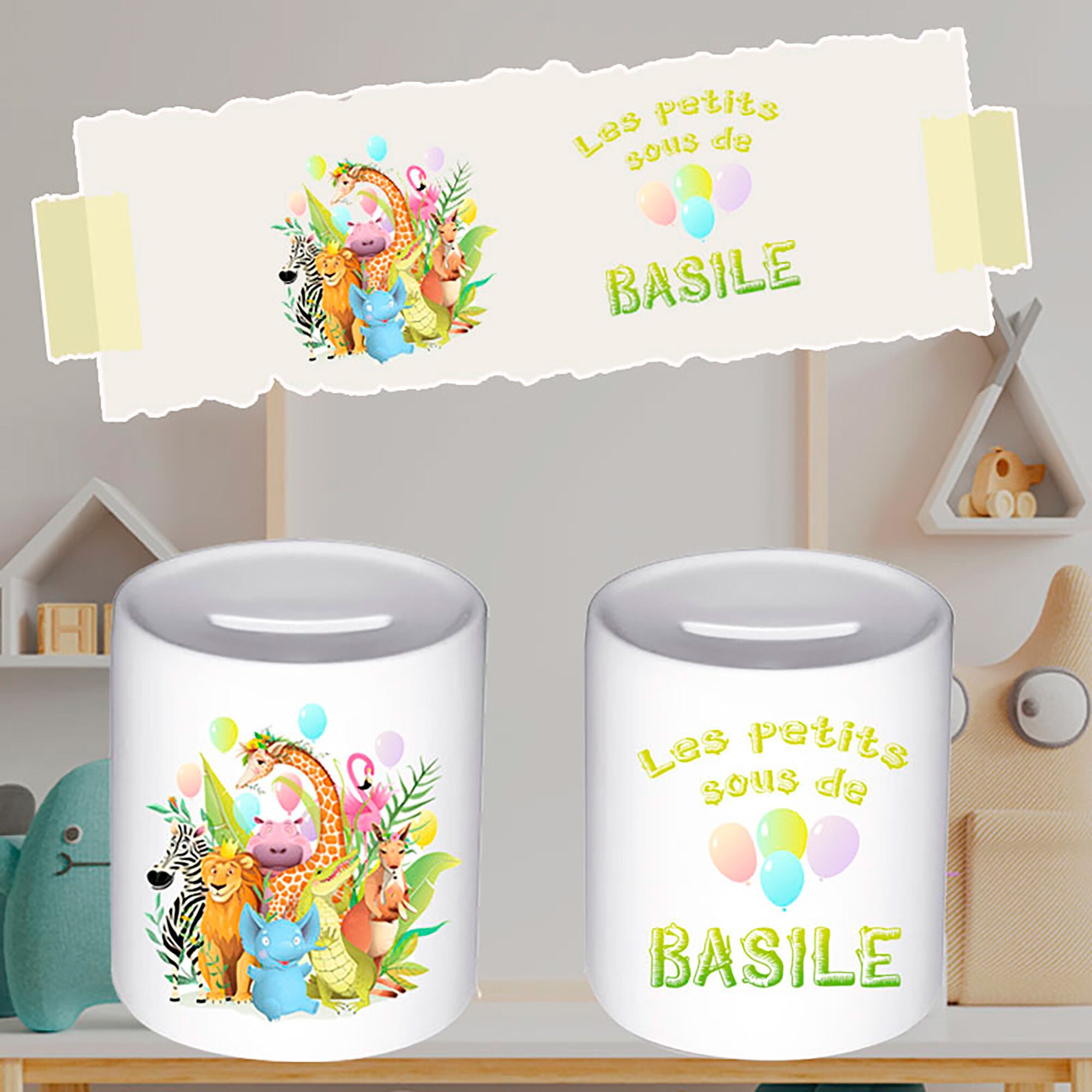 Tirelire Savane Personnalisée