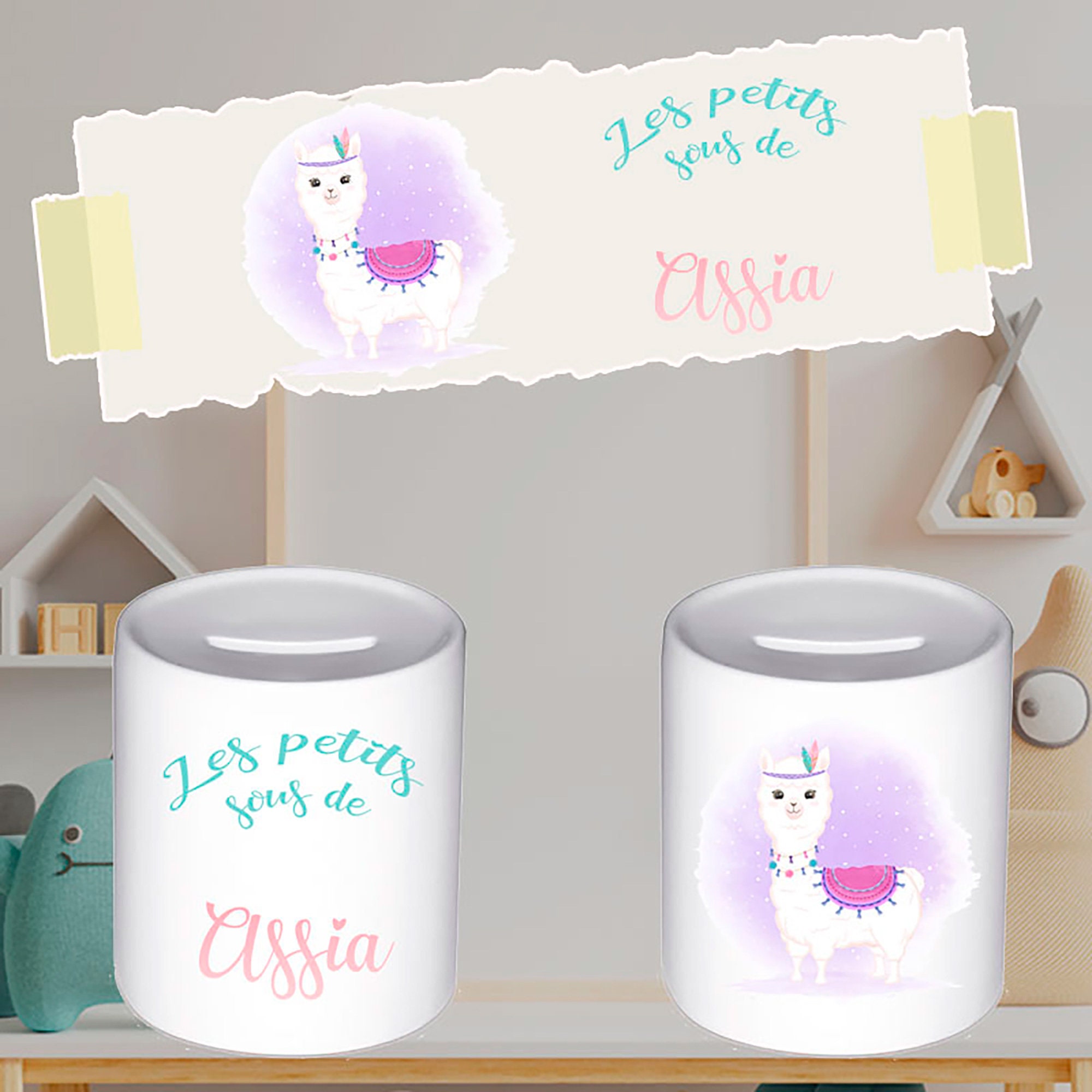 Tirelire Lama Personnalisée