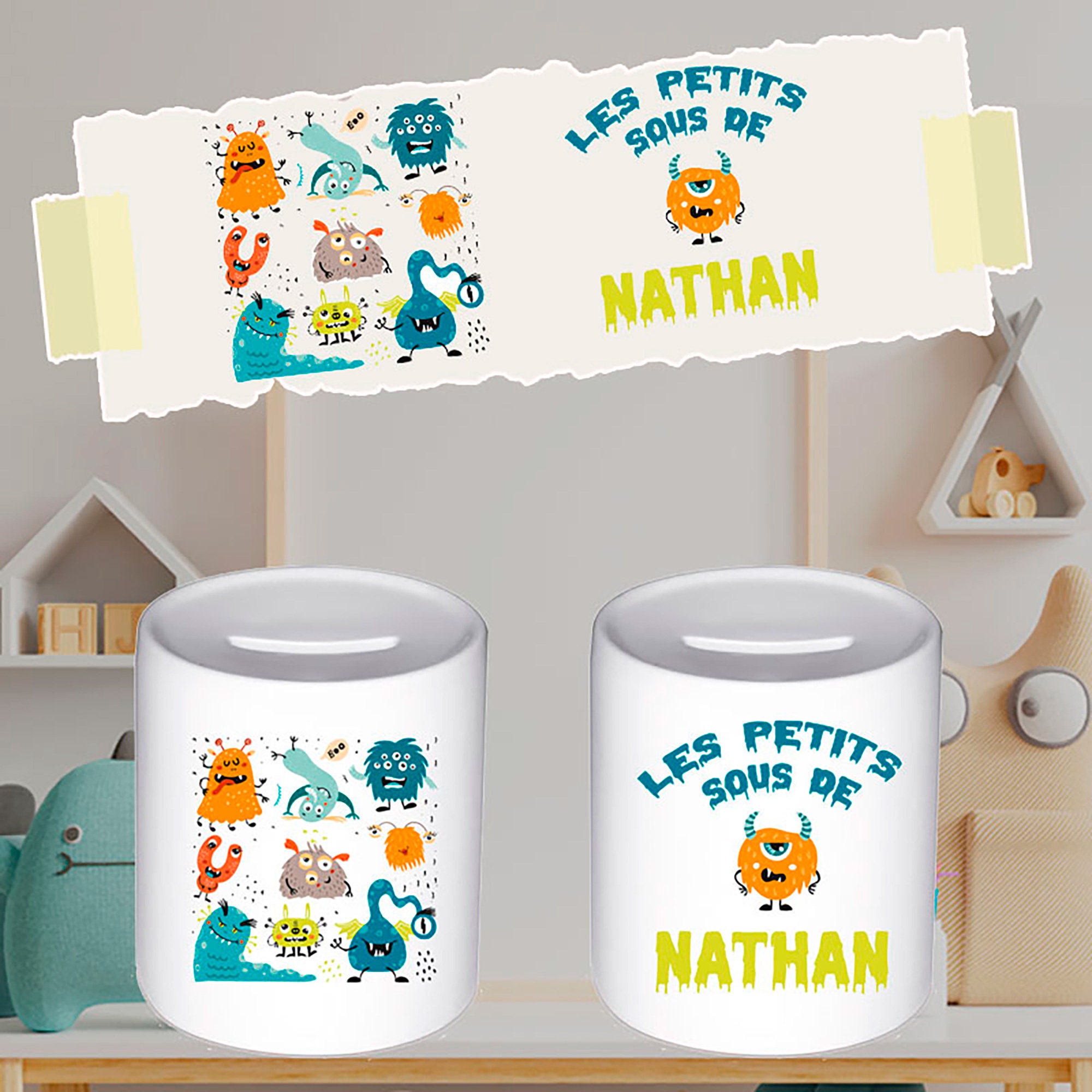 Tirelire Monster Personnalisée