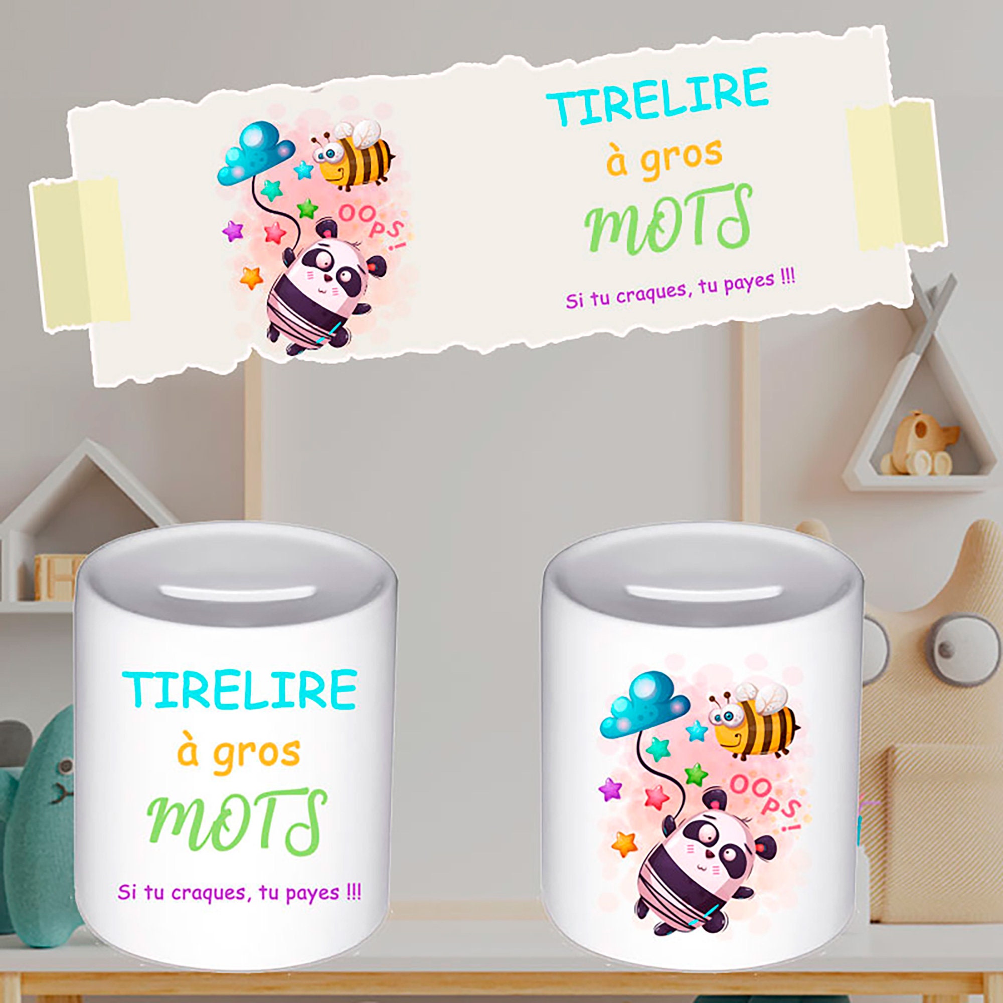 Tirelire à Gros Mots Oops Panda