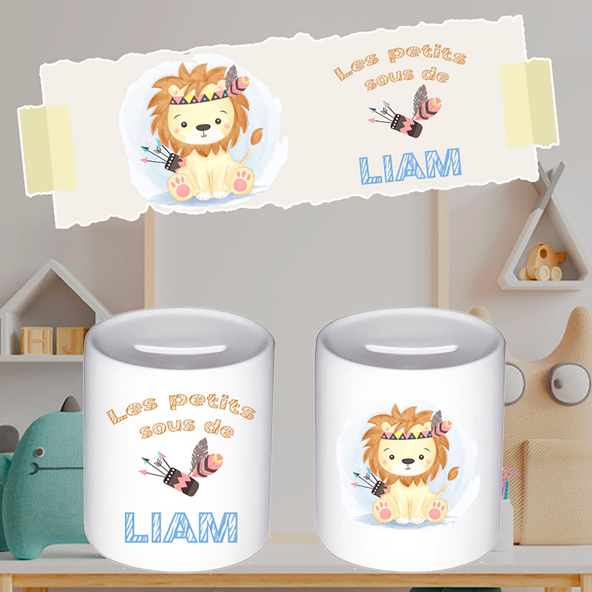 Tirelire Lion Personnalisée