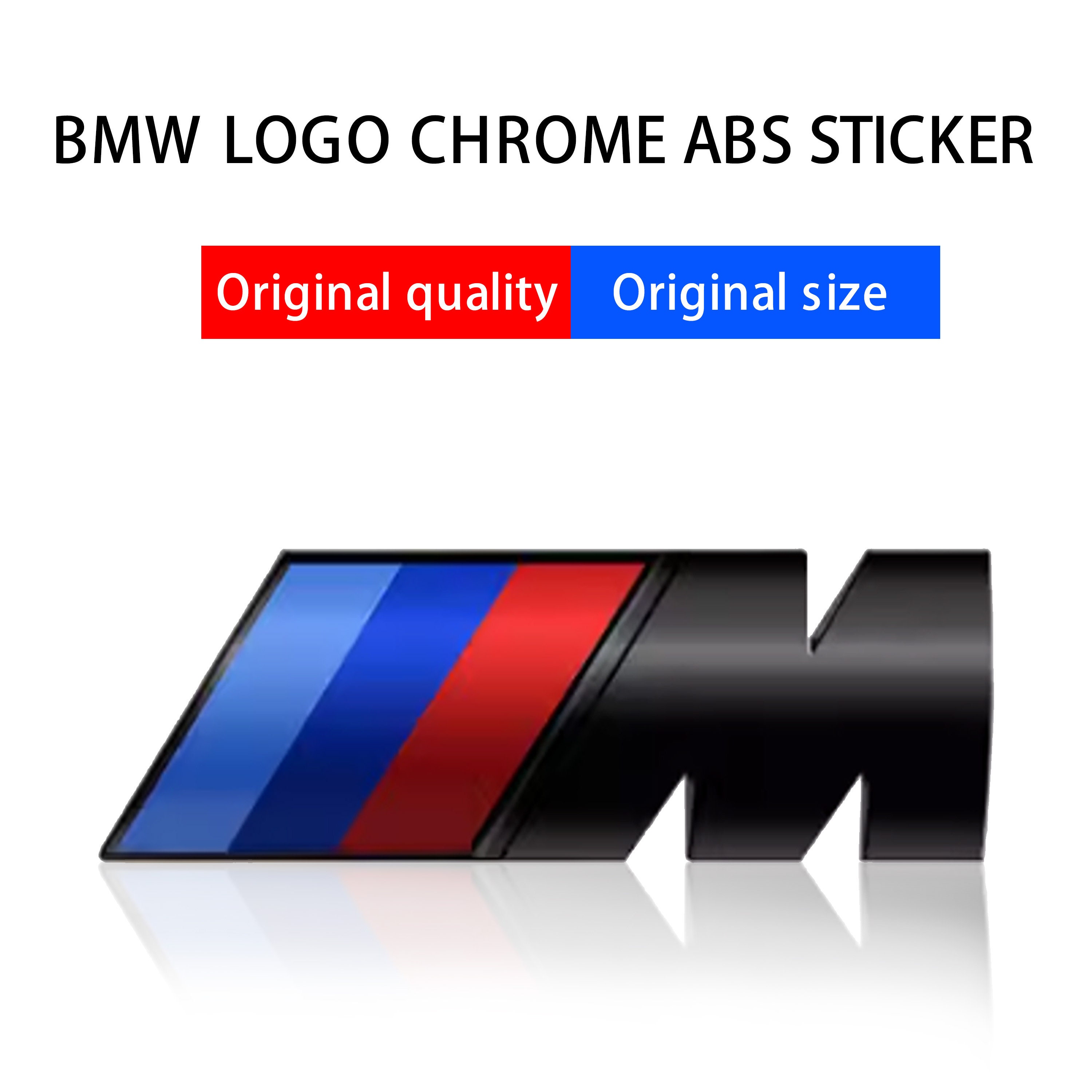 Bandiera adesiva lucida BMW serie M racing sport per carrozzeria auto 15cm  Misura - 150mm(15cm) x