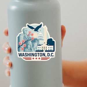 Washington, DC Icon Sticker | Waterproof Vinyl Sticker | Durable Laptop & Water-Bottle Decal | Weather-Proof