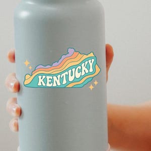 Retro State of Kentucky Sticker | Waterproof Vinyl Sticker | Durable Laptop & Water-Bottle Decal | Weather-Proof, Fade-Resistant
