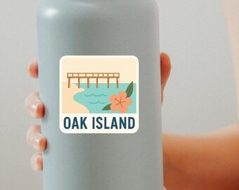 Oak Island Sticker | Waterproof Vinyl Sticker | Durable Laptop & Water-Bottle Decal | Weather-Proof