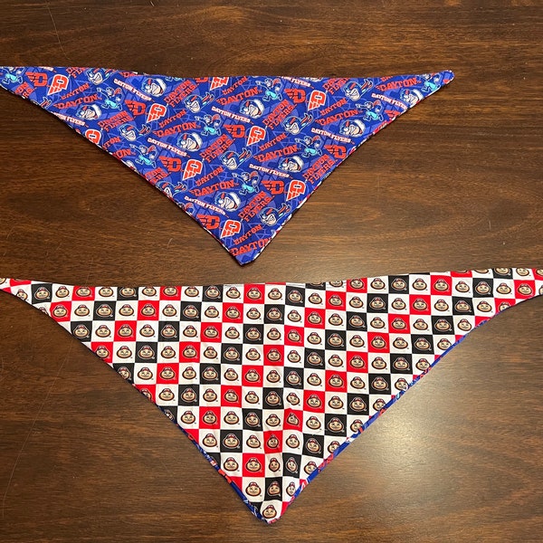 Reversible Dayton and Ohio State Pet Bandana