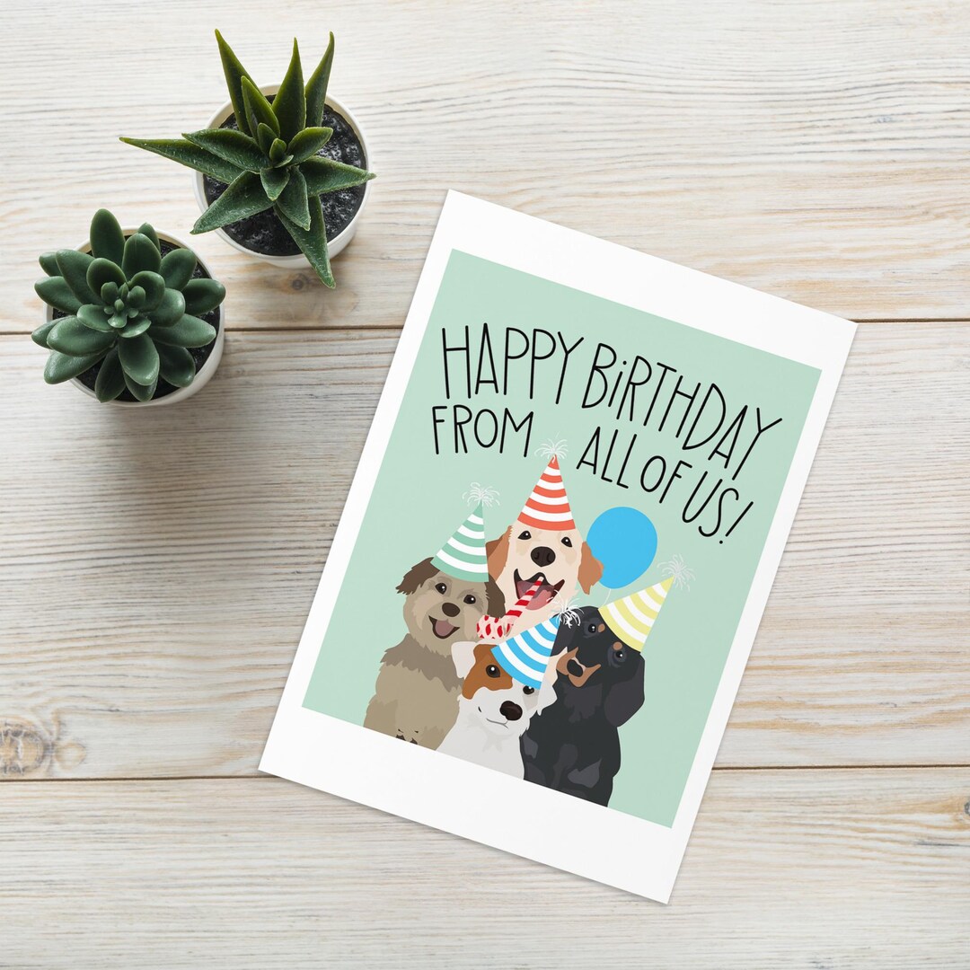 Dog Birthday Greeting Card - Etsy
