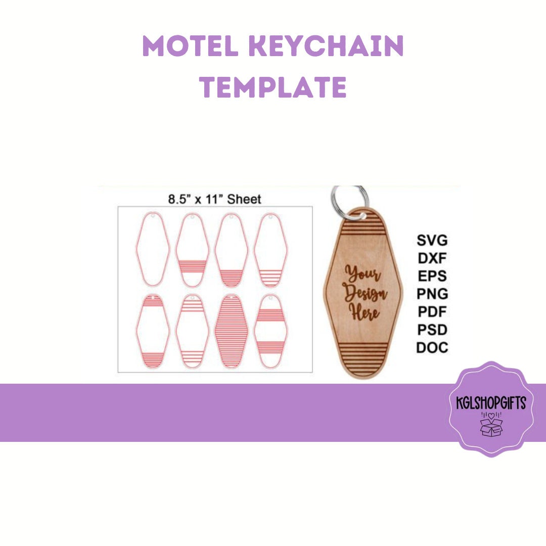 Motel Keychain Template Etsy