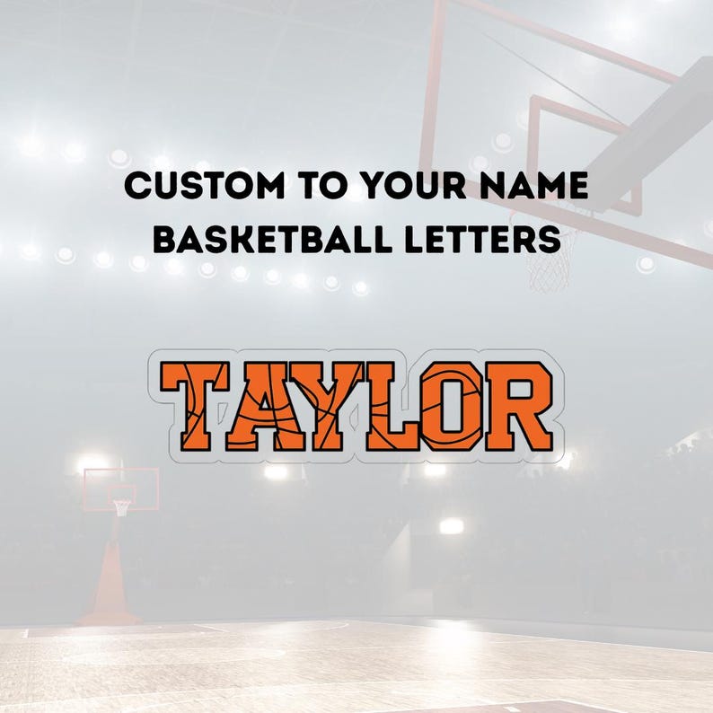 Basketball Personalized Name Sticker, Personalized Basketball Name ...