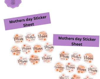 Mom Stickers | Die Cut Sticker Sheet | 4x7 Inch Sticker Sheet | High Quality Vinyl Stickers | Laptop, Water Bottle, Planner Stickers