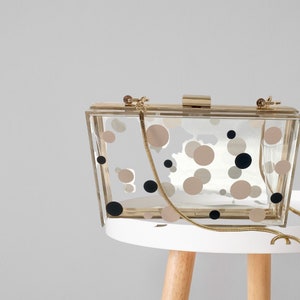 Clear Polka Dot Stadium Bag / Crossbody Clutch