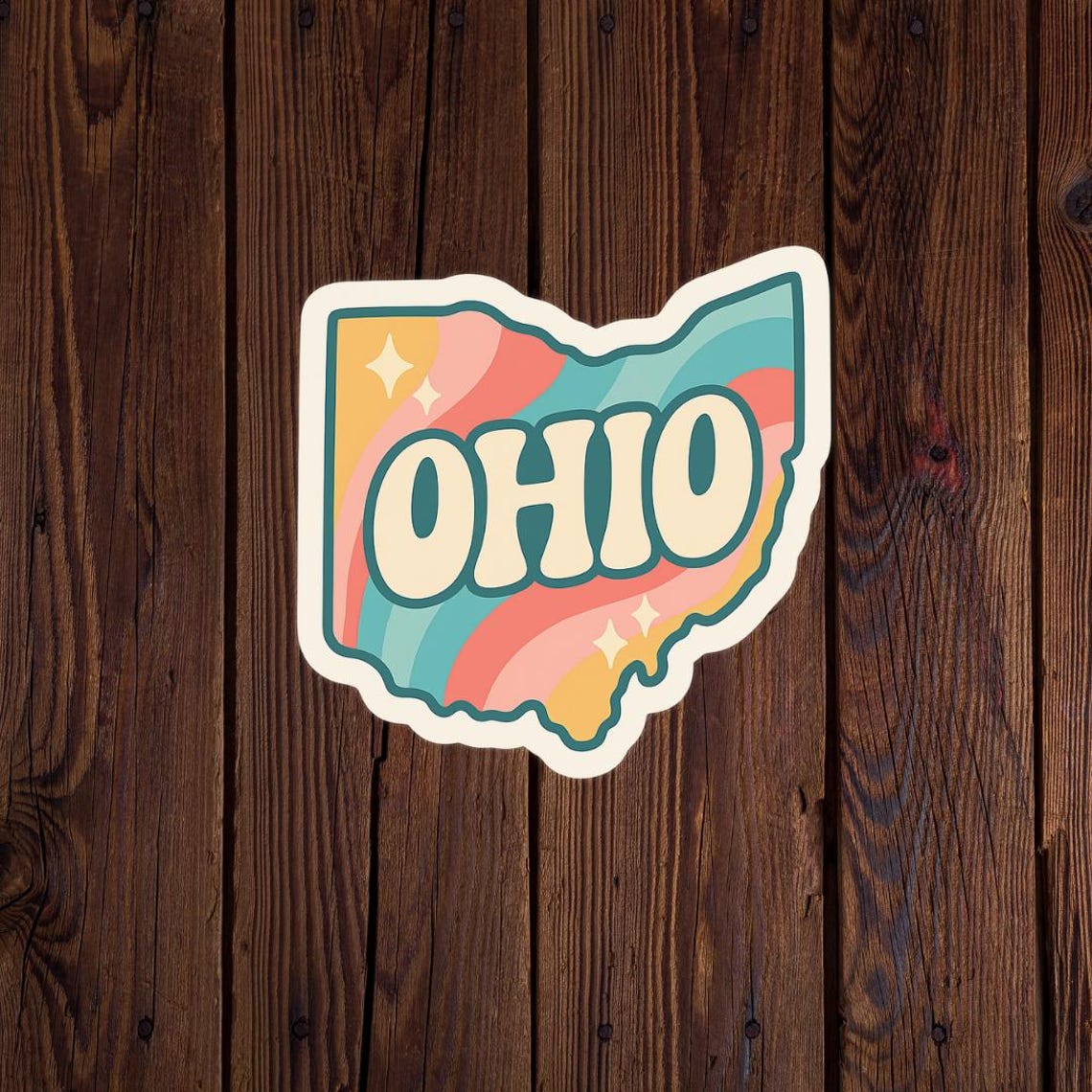 Retro State of Ohio Sticker | Waterproof Vinyl Sticker | Durable Laptop ...