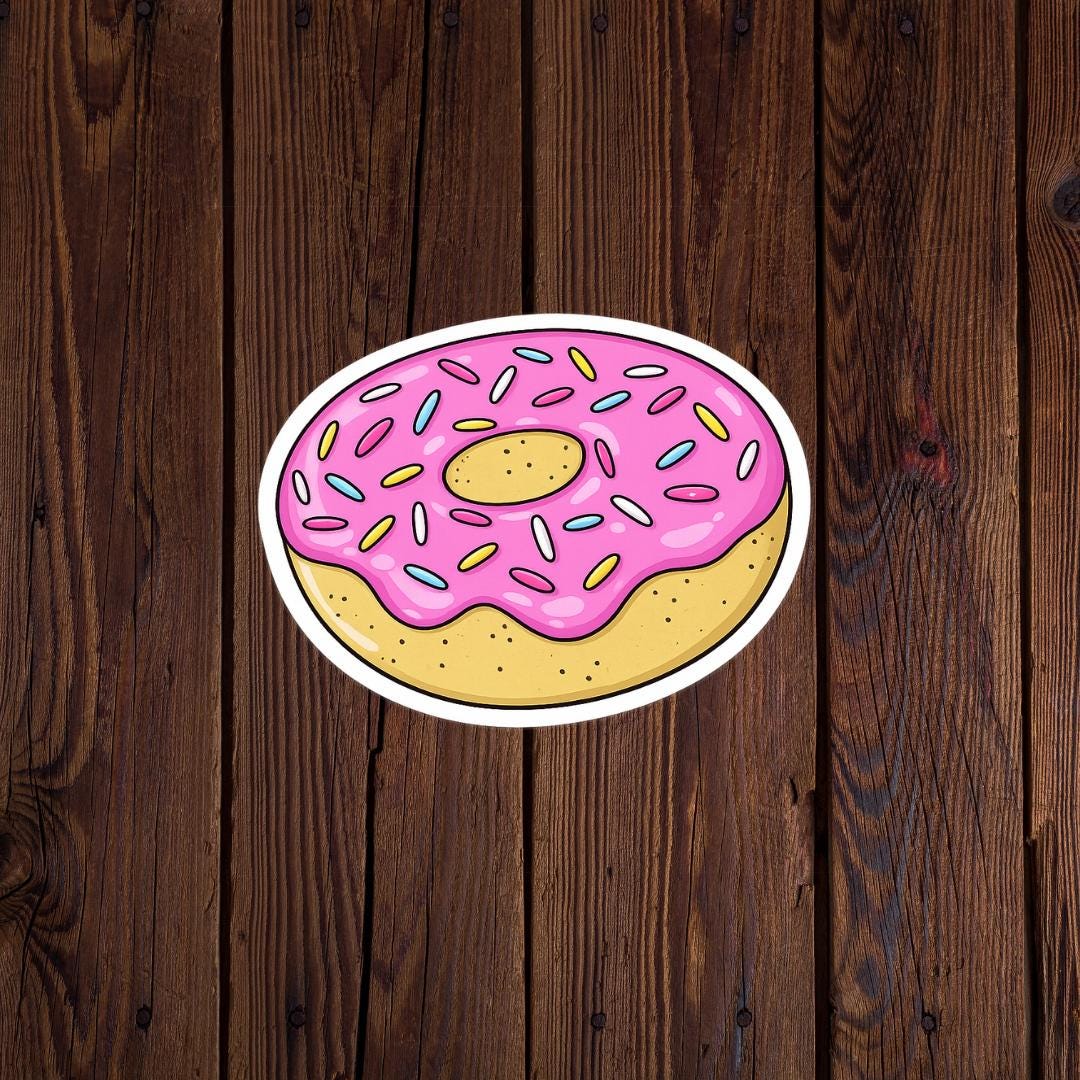 Simple Donut Basic Sticker Donut Sticker Decal - Etsy