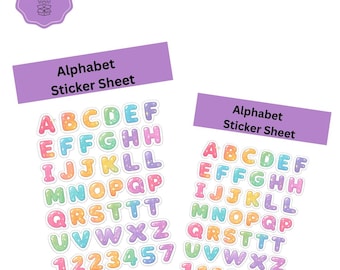 Alphabet Stickers | Die Cut Sticker Sheet | 4x7 Inch Sticker Sheet | High Quality Vinyl Stickers | Laptop, Water Bottle, Planner Stickers
