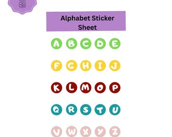 Alphabet Stickers | Die Cut Sticker Sheet | 4x7 Inch Sticker Sheet | High Quality Vinyl Stickers | Laptop, Water Bottle, Planner Stickers