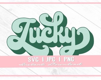 Retro typsnitt Lucky Retro St Patrick's Day digital nedladdning