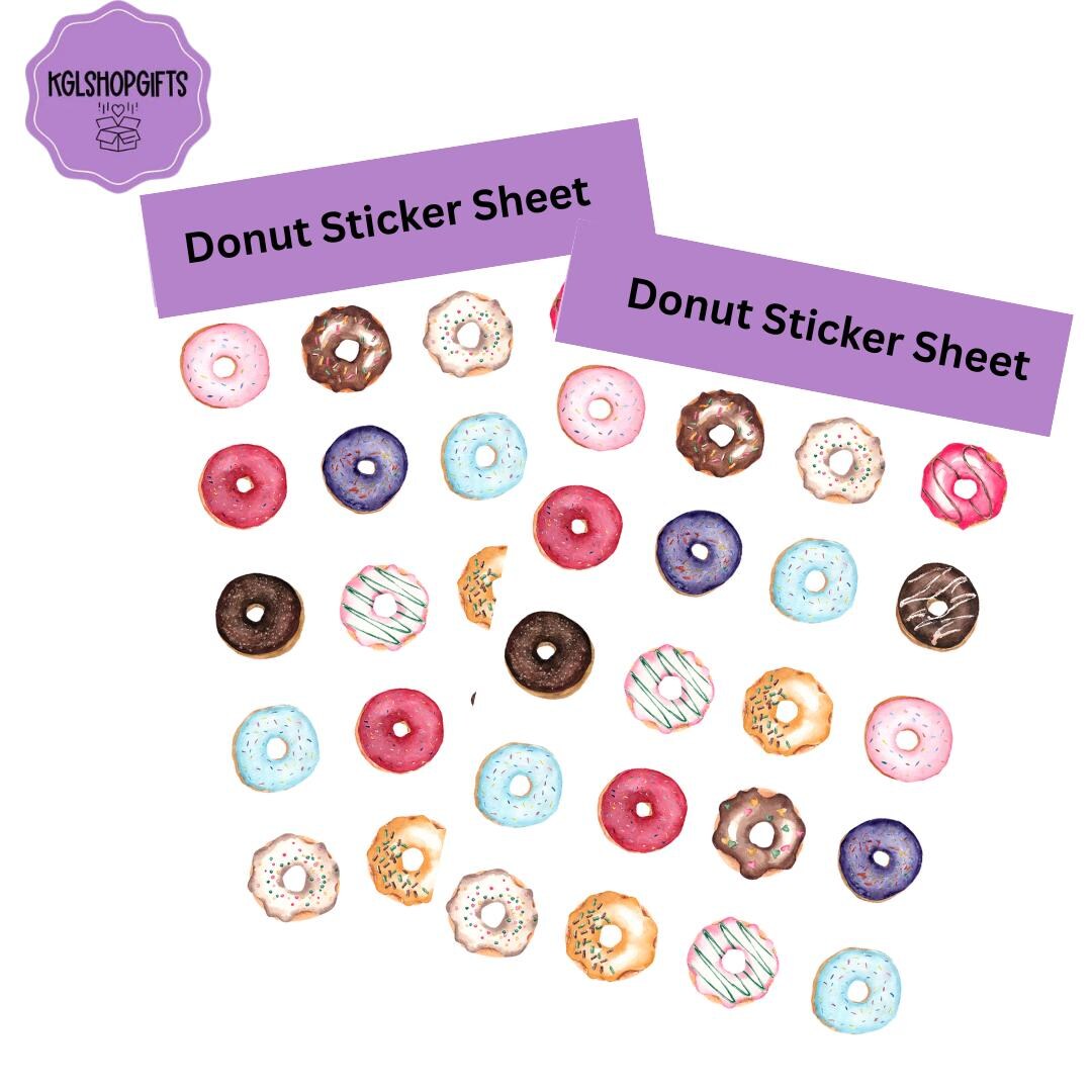 Sticker Doughnut Count Donut Sticker Sheet Die Cut Sticker Sheet | 4x7 Inch Sticker Sheet ...