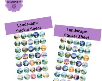 Landscape Stickers | Die Cut Sticker Sheet | 4x7 Inch Sticker Sheet | High Quality Vinyl Stickers | Laptop, Water Bottle, Planner Stickers