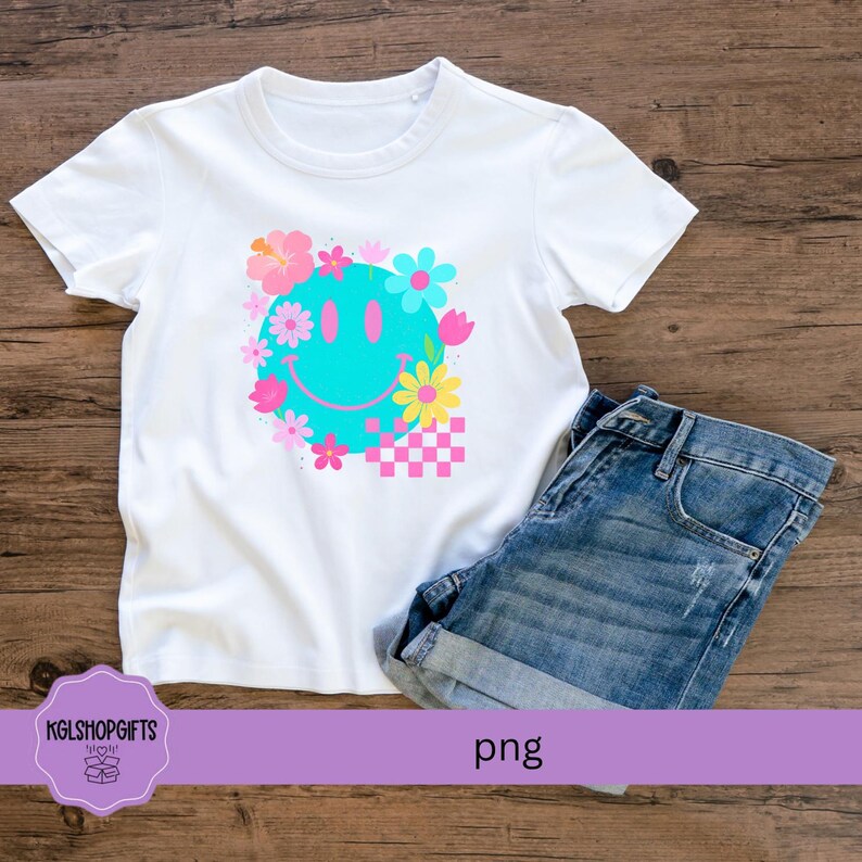 Neon Smiley Face PNG | Digital Download | PNG | Sublimation DIY ...